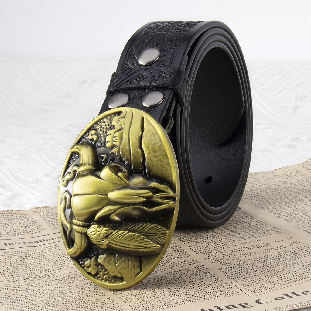 Ремень мужской кожаный вестерн деним индивидуальный ремень с коровьей головой мужской ремень из кожи премиум-класса