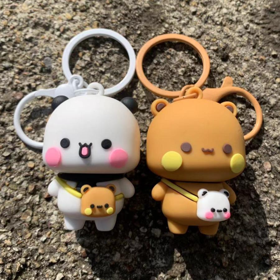 Yier Panda KeyChain Kawaii Bubu Dudu Doll Anime Figure Toy Backpack Hanging Ornaments cute Pendant Mobile Phone Chain