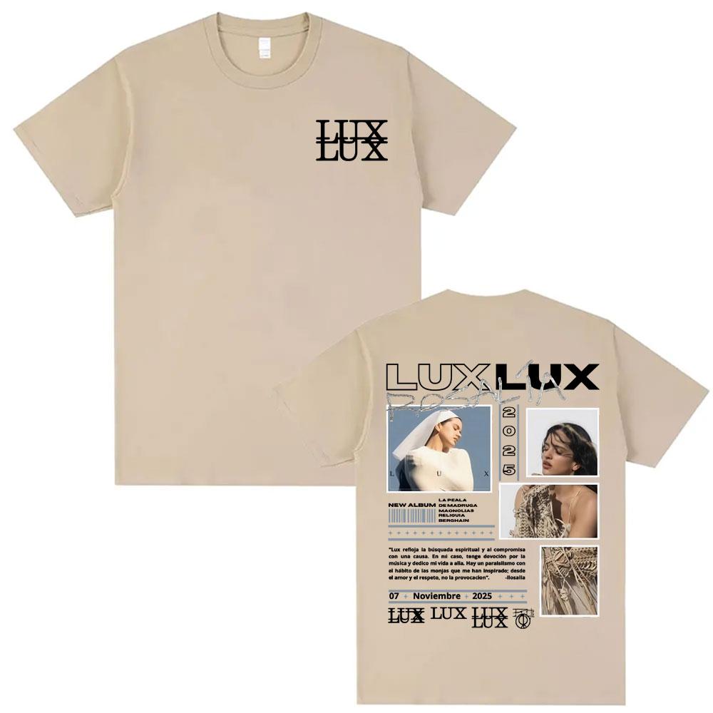 Singer Rosalia Album LUX Logo Cover T Shirts Men Women Fashion Aesthetic Oversized Tshirt Summer Casual ONeck 100 Cotton Shirt
