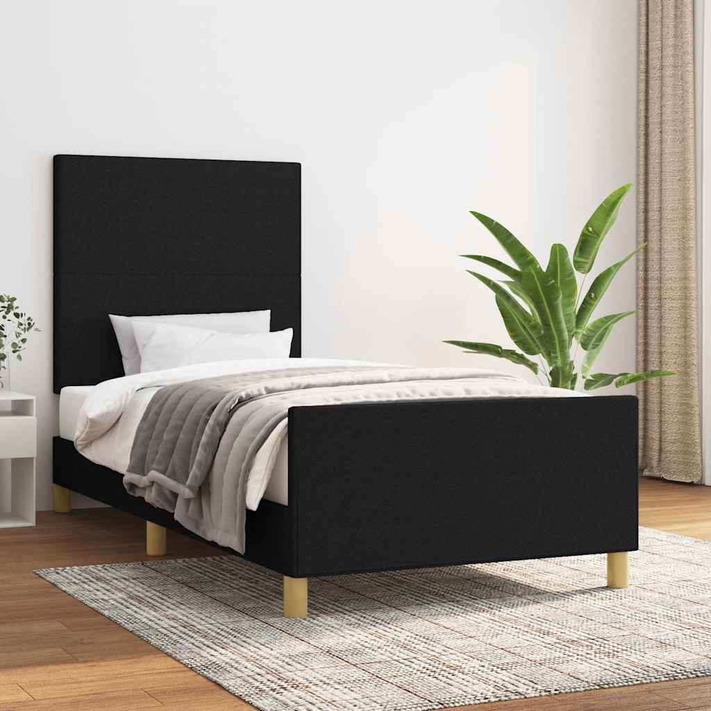 Vidaxl Rama Łóżka Bez Materaca Czarna 90X190 Cm Tkanina