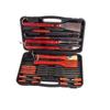 Case 18 Utensils Barbecue Stainless Steel and Wood BBQ