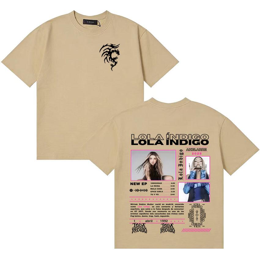 Hot Sale Tops Singer Lola Tour Indigo 2026 Merch Graphic ONeck Tshirt Unisex Women Retro Fashion T Shirts Cotton Short Sleeve Tees