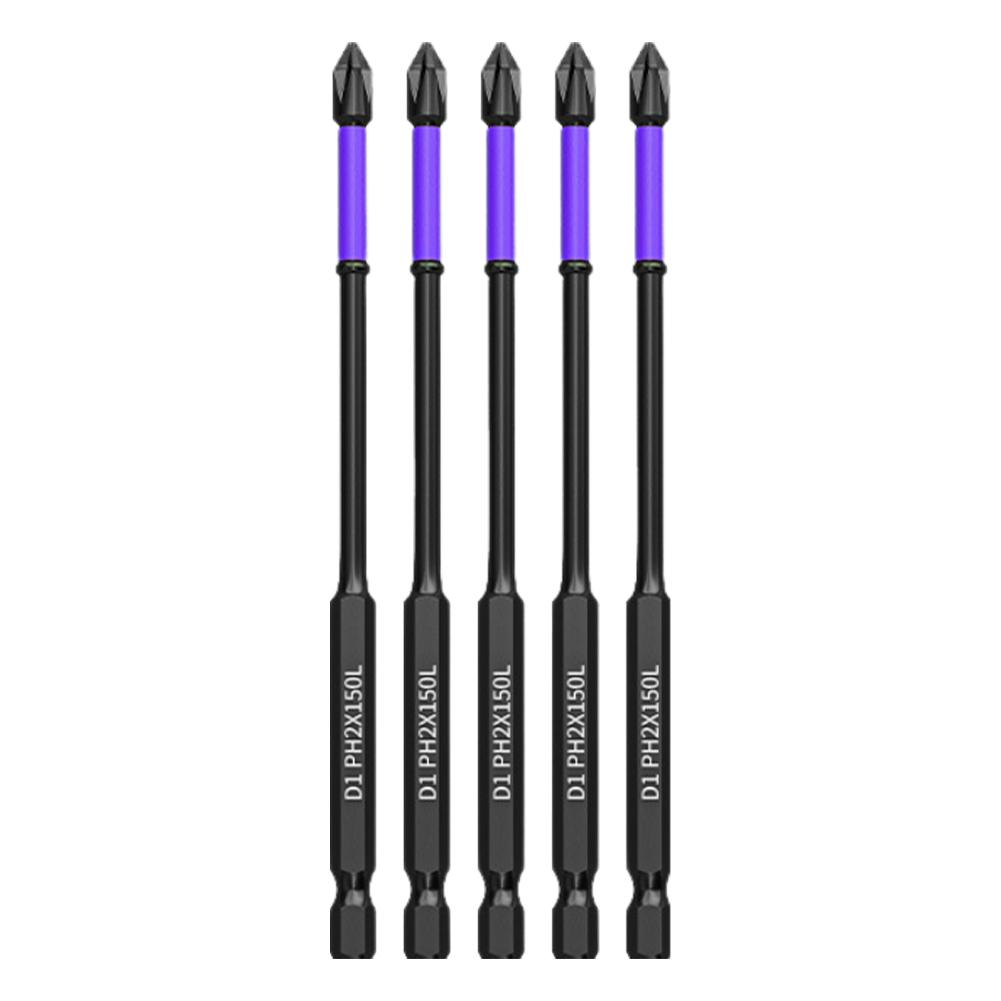 D1 Magnetic Batch Head PH2 Cross Screwdriver Set High Hardness Non-Slip Impact Drill Bit 25/50/65/70/90mm Anti-shock Screwdriver