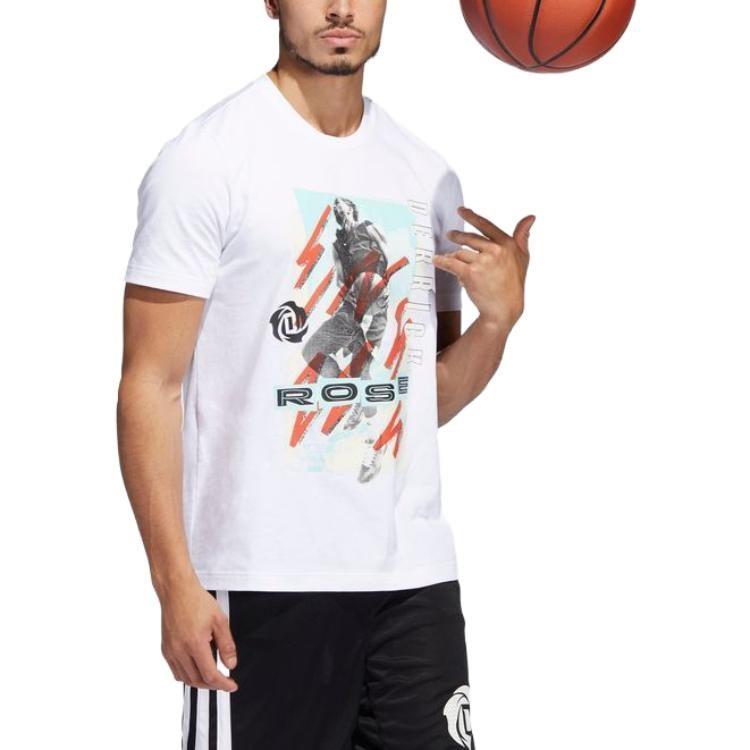 adidas Футболки Мужские Белые С Круглым Вырезом Умеренный Прямой Крой HN0816