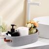 Cotton Rope Woven Basket Bathroom Organizer Bin Modern Sturdy Storage with Handles for