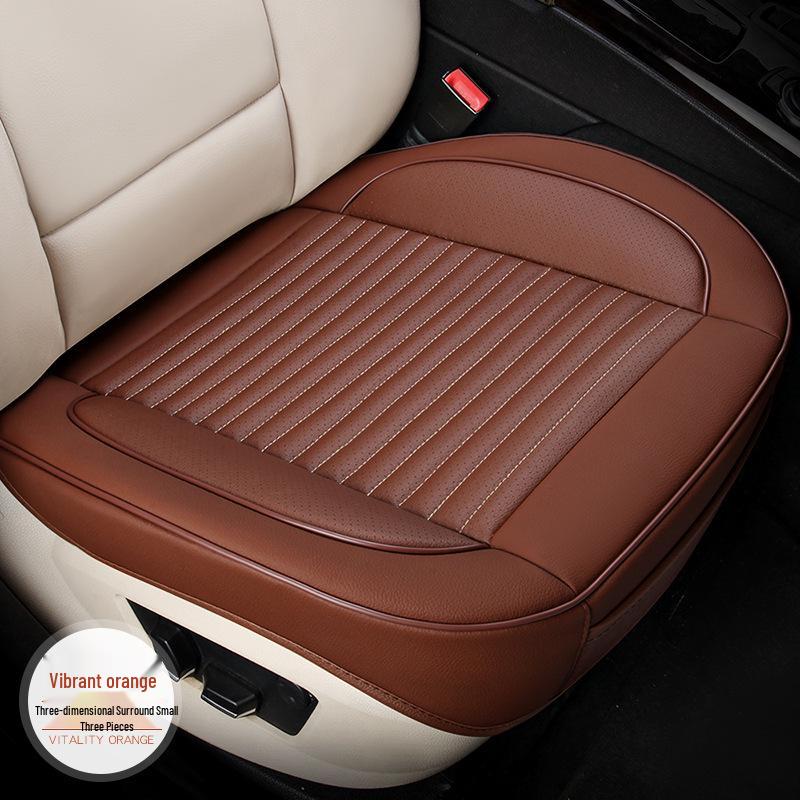 Универсальная перфорированная кожаная подушка на автомобильное сиденье, дышащая, всесезонная, с полным охватом, без спинки, цельная