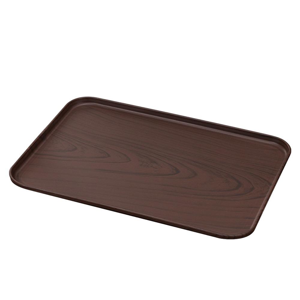 New Rectangular Pallet Plastic Wood-grain Imitation Tray Nordic Style Hotel Service Tray Household