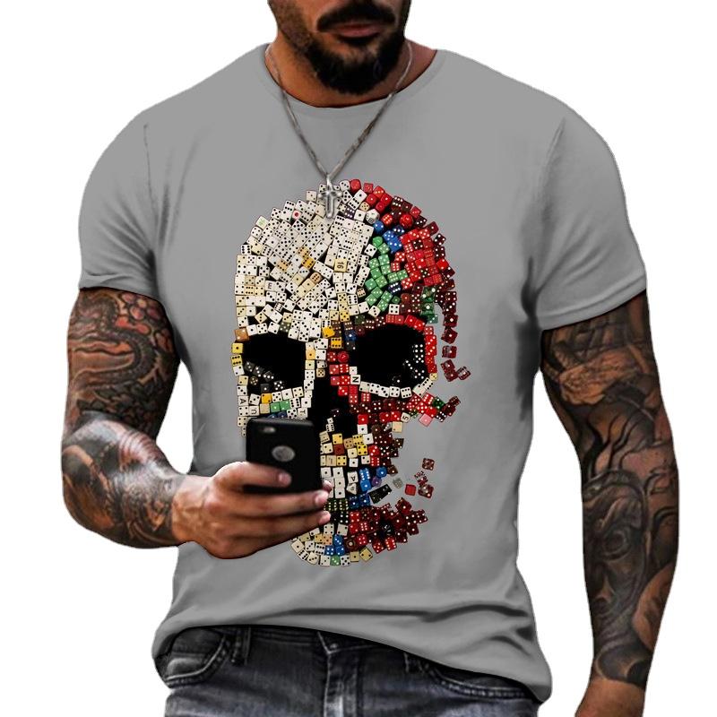 Skeleton 3D T Shirt Men O Neck Short Sleeve Summer Tops Mens Print Tee Shirts