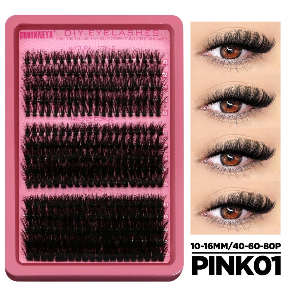 Natural Look 3D Faux Mink Lash Wispy Style DIY Lash Extension Kit Makeup Enhancement
