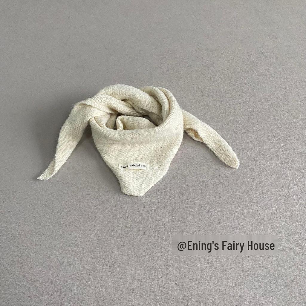 Унисекс Вязаный Шерстяной Шарф для Детей - Теплый, Ветрозащитный, Дизайн в виде Перекрещенного Треугольника для Осени и Зимы