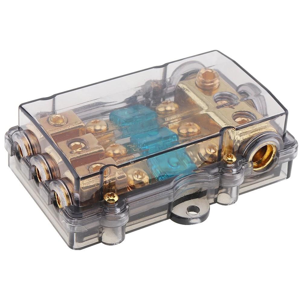 Универсальный 60A 1 в 3-х направлениях медный автомобильный стерео аудио предохранитель производительность держатель для автомобиля лодки и других транспортных средств аудио