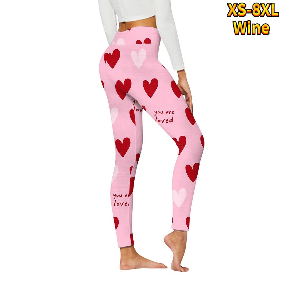 Womens Doodle Love Prints Stretch Yoga Leggings Fitness Running Gym Sports Active Pants