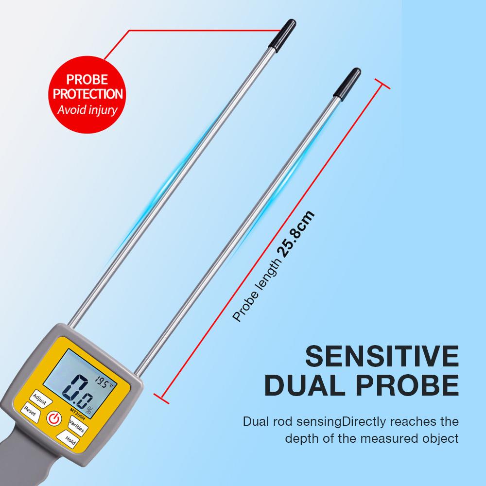 0-84% Digital Hay Moisture Meter High Sensitivity for Grass Straw Pile Sawdust Wheat Bran Straw Alfalfa Moisture Content Test