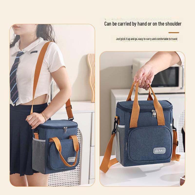 Dual-Layer Insulated Lunch Bag: Thickened Design for Office or Student Use