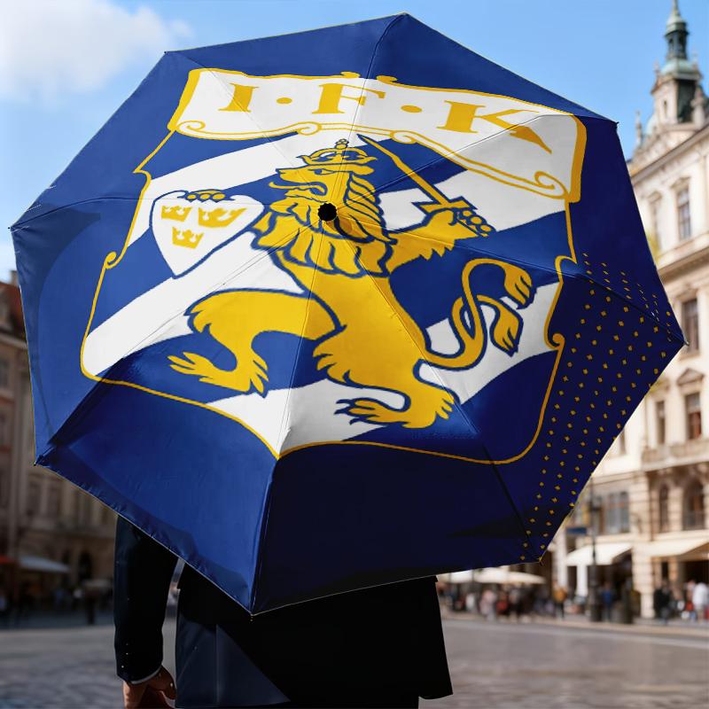 Зонт-трость Ifk с гербом льва, складной зонт, автоматический зонт с 8 спицами для путешествий, кемпинга. Подарок на Хэллоуин, Рождество