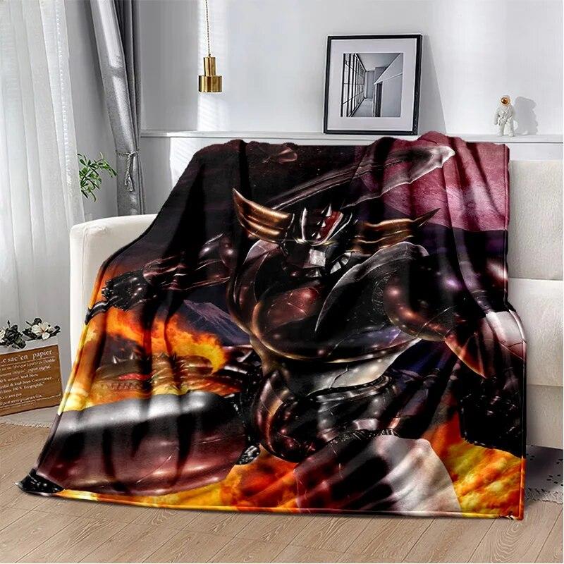 UFO Robot Grendizer Anime Cartoon Soft Plush Blanket,Flannel Blanket Throw Blanket for Living Room Bedroom Bed Sofa Picnic Kids