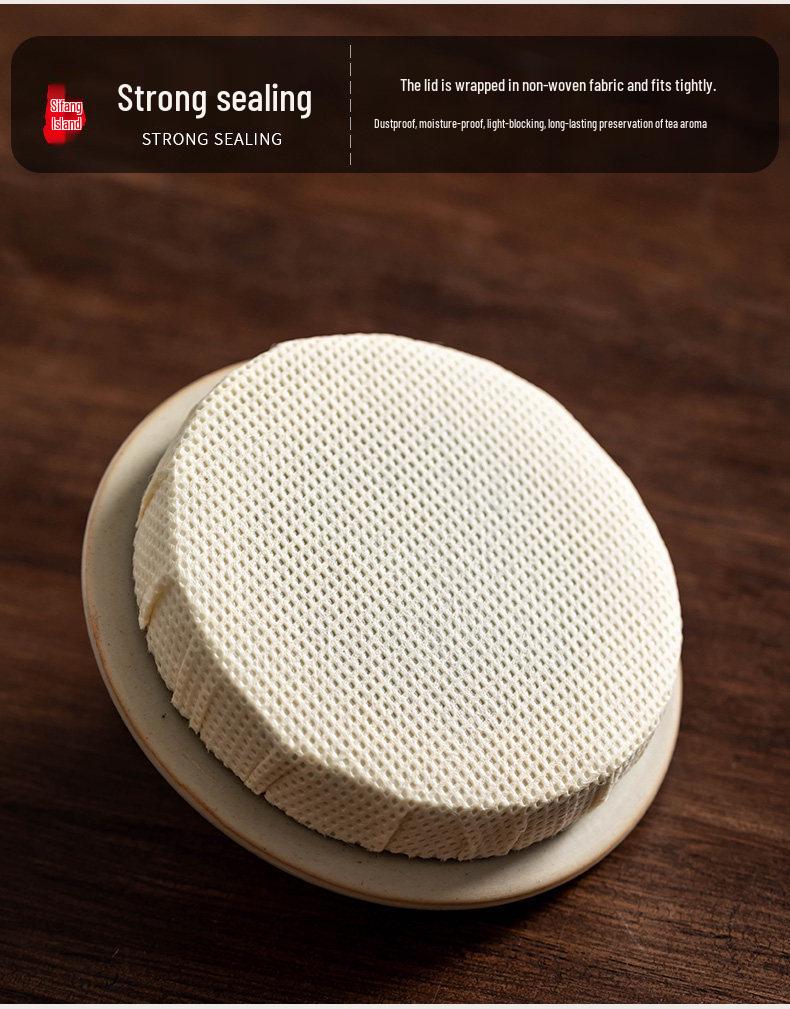 Ru Kiln Ceramic Tea Storage Can - Copper Ring, Moisture-Proof, Sealed, Fine Kung Fu Tea Set