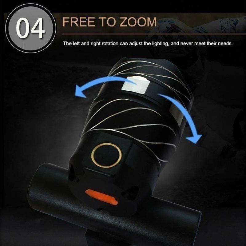 Лучшие фонари для горного велосипеда с функцией вспышки для ночной езды, супер яркий, со свободным зумом, водонепроницаемый T6 светодиодный велосипедный фонарь, перезаряжаемый через USB велосипед