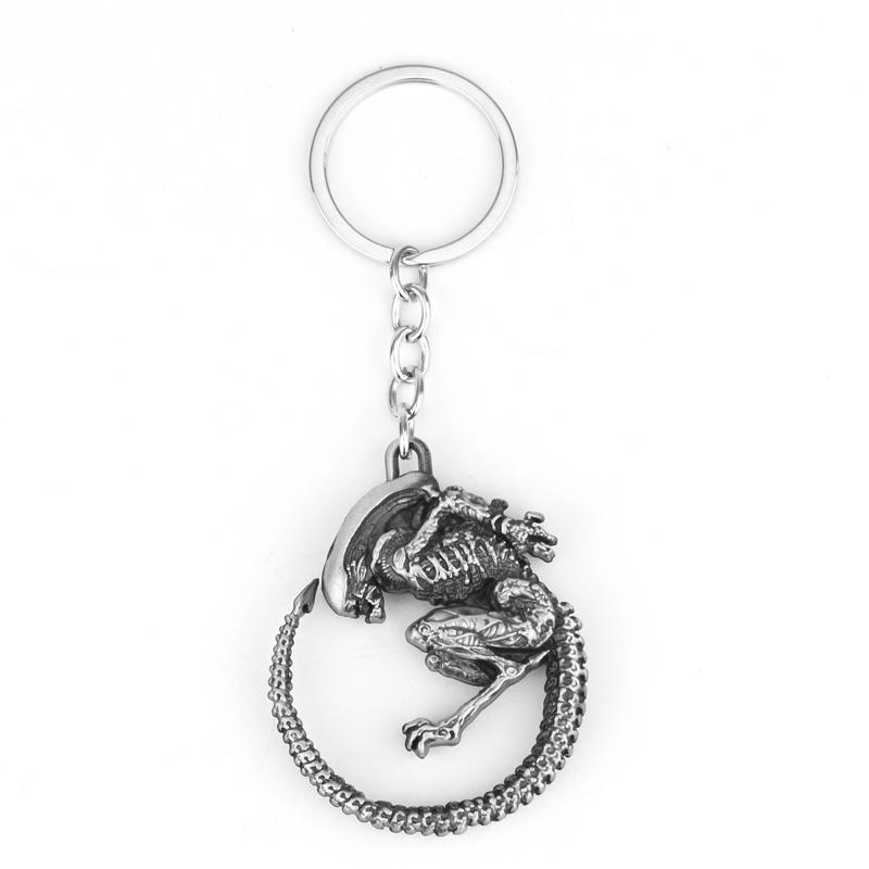 Horror Movie Alien Figure Mask Keychain Predator Head Pendant Keychain Men Jewelry Collier