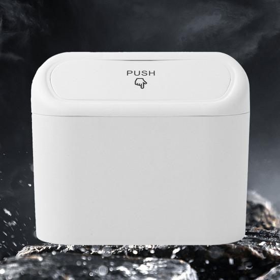 Car Trash Can with Press-to-Open Lid High-Strength Hook Easy Installation Small Hanging Trash Can Odor-free Car Accessories for Storage And