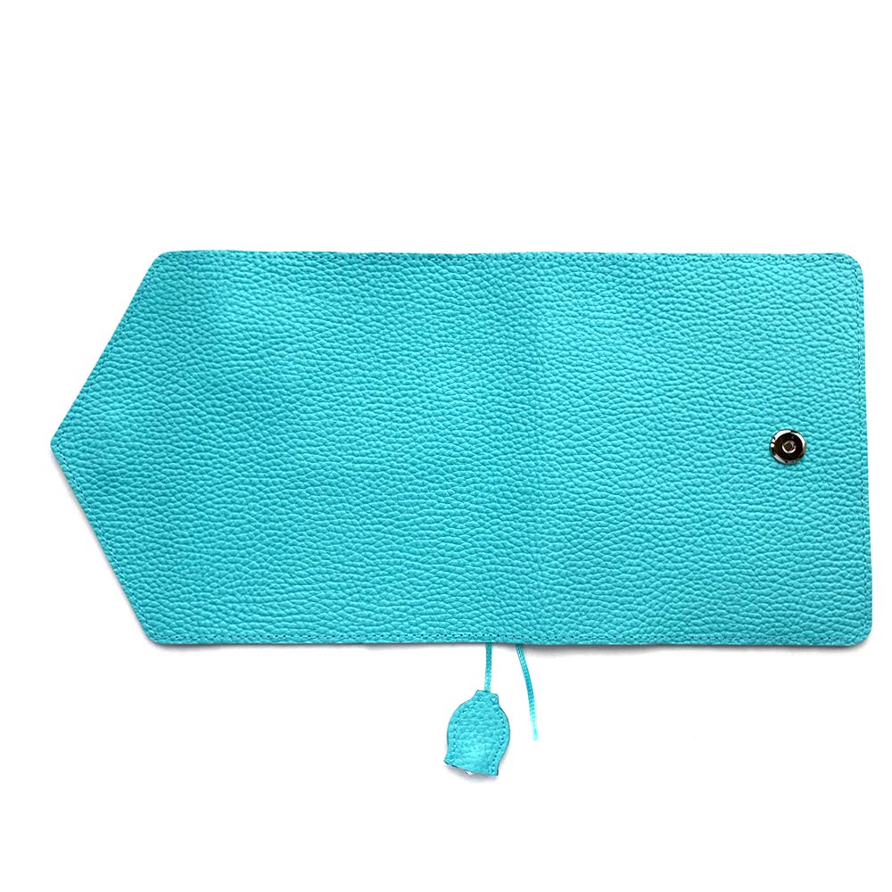 [blue Bloom] A6 Planner Cover with Bookmark, Stylish and Cute Blue Leather, Genuine Shrink-Embossed Leather, Made In Japan, Bb006 (Blue Beetle)