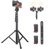 ARTCISE Smartphone Tripod with Straight Bracket and Smartphone 5 Levels of Smartphone Easy To Mini Smartphone Stand Clip, Telescoping, Foldable,
