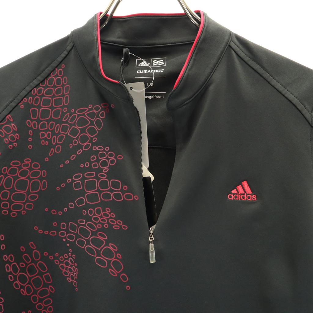 Неиспользованная рубашка adidas golf с коротким рукавом на молнии до половины L/G серия Black женская б/у