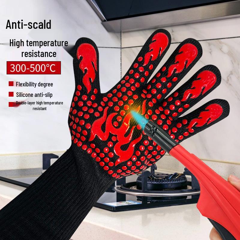 Жаростойкие Нескользящие Силиконовые Перчатки для Барбекю и Духовки