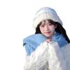 Зимние плюшевые шапки-бини, милая шерстяная шапка для женщин, девушек, милые наушники, ветрозащитная вязаная шапка для холодной погоды