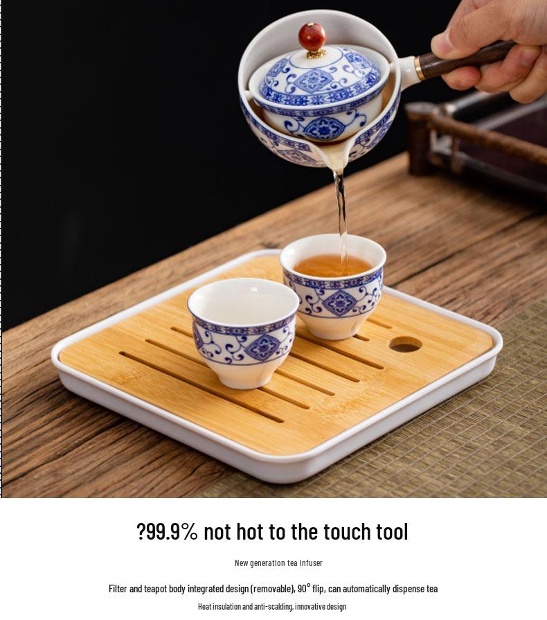 Портативный керамический дорожный чайный набор с автоматическим заварником для чая Кунг-фу - Бизнес-подарок