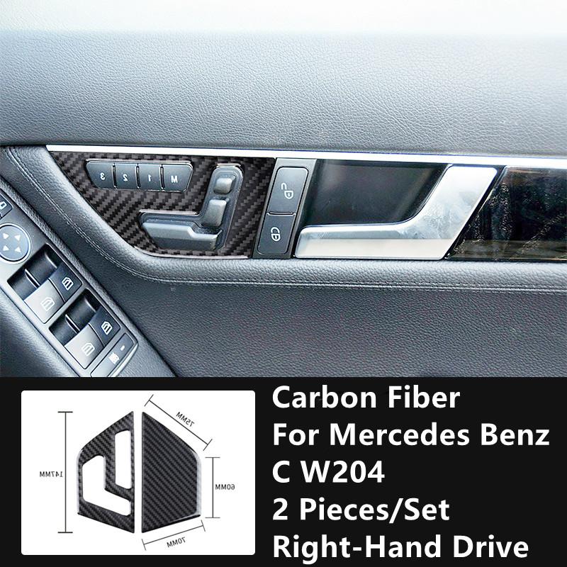 Углеродное волокно, модификация салона автомобиля, накладка, полоски, декоративные наклейки для Mercedes Benz C W204, внутренняя отделка автомобиля