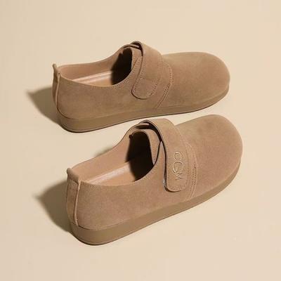 Осень 2025 Однотонные туфли Новый стиль Женская обувь Универсальные Ретро Спортивные Туфли на плоской подошве Повседневные Лоферы с полной союзкой