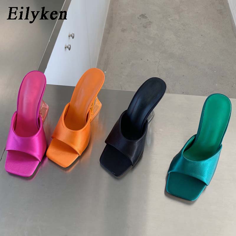 Eilyken Новые летние модные женские туфли в лаконичном стиле, тапочки на каблуке с копытами и квадратным носком, сандалии на мелком каблуке, женская повседневная обувь