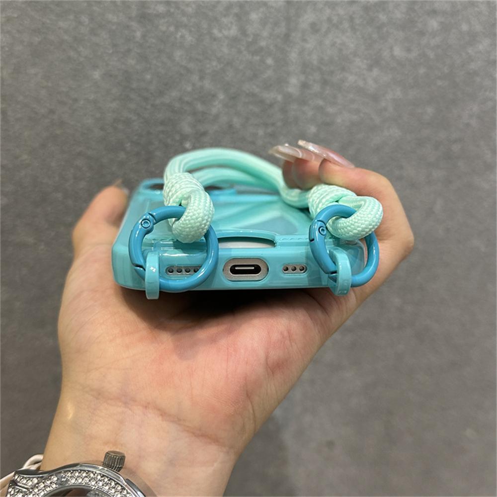 Fashion Wrist Strap Lanyard Wallet Card Holder Phone Case For iPhone 16 11 12 13 14 15 Pro Max Plus XS X XR Soft Silicone Cover