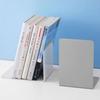 2Pcs Metal Bookends Solid Color Metal Design Construction Anti-Slip Pad Sturdy Desktop Bookend Metal