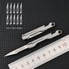Titanium Alloy Bottle Opener Scalpel Folding Knife High Hardness Mini Outdoor Survival Camping Portable EDC Tool 10 Blade Free