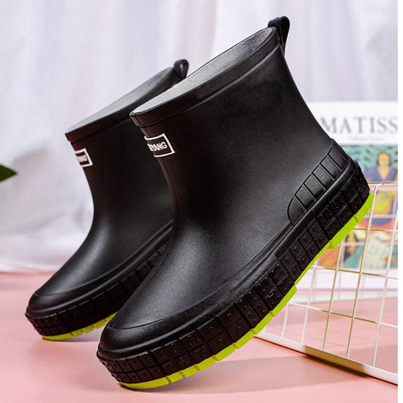 Женские водонепроницаемые ботильоны для дождя, женские удобные нескользящие водонепроницаемые туфли, женские теплые рабочие резиновые туфли