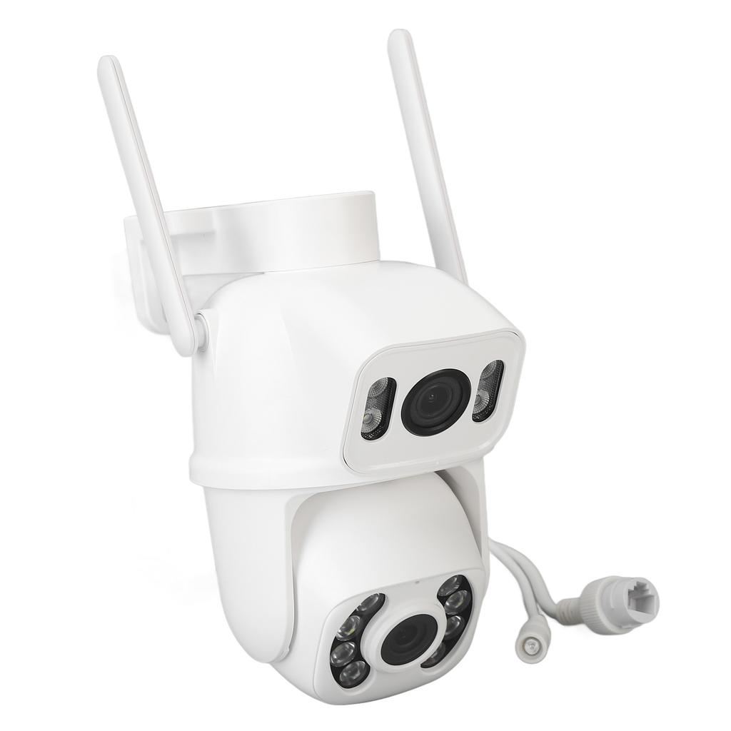 Камера видеонаблюдения WiFi с двумя объективами 6 МП с функцией ночного видения HD 110?240 В Обнаружение движения для дома и улицы США