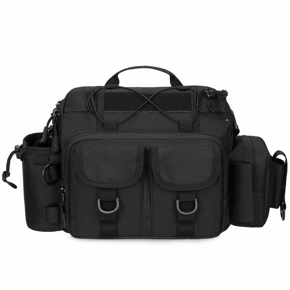 PHOENIX IKKI Large Capacity Fishing Fishing Tackle Fishing Rod Waist Shoulder Black 3-Way Bag, Bag, Holder, Run-and-Gun Bag, Bag, Bag,