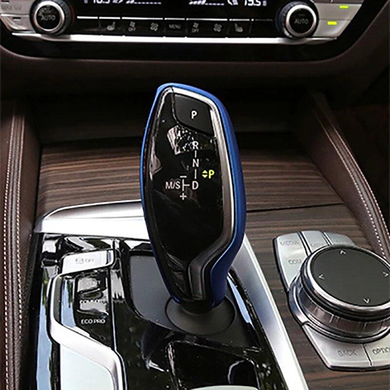 Автомобильная ручка переключения передач из углеродного волокна, крышка кнопки, декоративная наклейка, отделка для BMW G30 G32 G11 X3 G01 X4 G02, автомобильные аксессуары