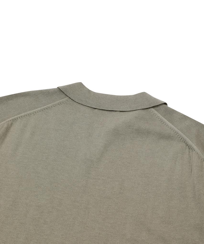 GNOK Silk Collared Short Sleeve Knit [Khaki]
