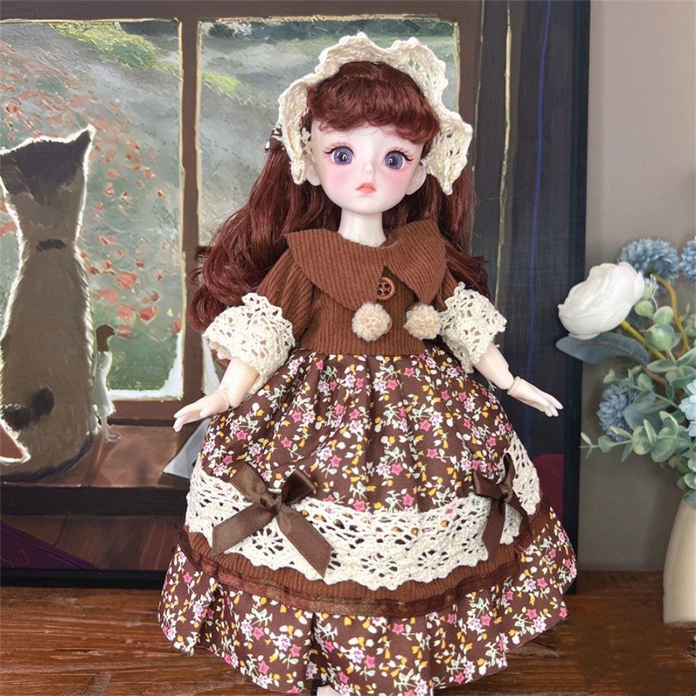 1 Set 1/6 SD 30cm Bjd Doll with Clothes Attractive Eyes Makeup Ball Joint Doll Girl Gift