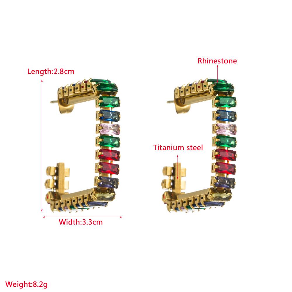 Женские серьги-кольца из титановой стали, бесцветные, индивидуальные, геометрические, с цирконом, темпераментные серьги