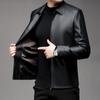 New Autumn and Winter Lapel Leather Jacket for Young Men's Fashionable Leather Jacket for Business Casual Trendy Handsome Leather Jacket