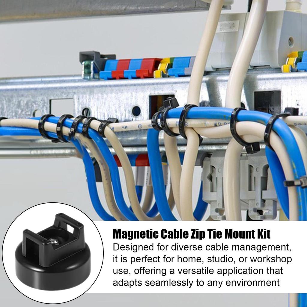 Набор из 15 магнитных кабельных стяжек-органайзеров для зарядных шнуров, многофункциональный держатель для кабелей со стяжками для организации работы на стене