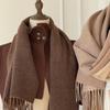 Warm Imitation Wool Scarf Two-sided Winter Long Shawl Classic Cashmere Shawl  Autumn Winter