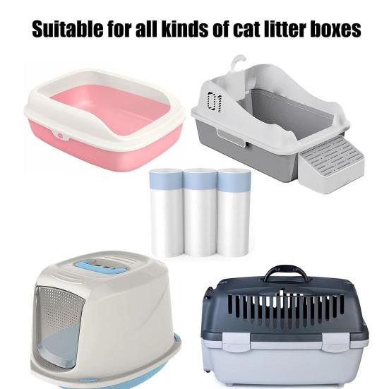 60 шт. Мешки на шнурке для кошачьего наполнителя Подкладки для кошачьего туалета Мешки для сбора отходов домашних животных без грязи для большинства автоматических самоочищающихся туалетов