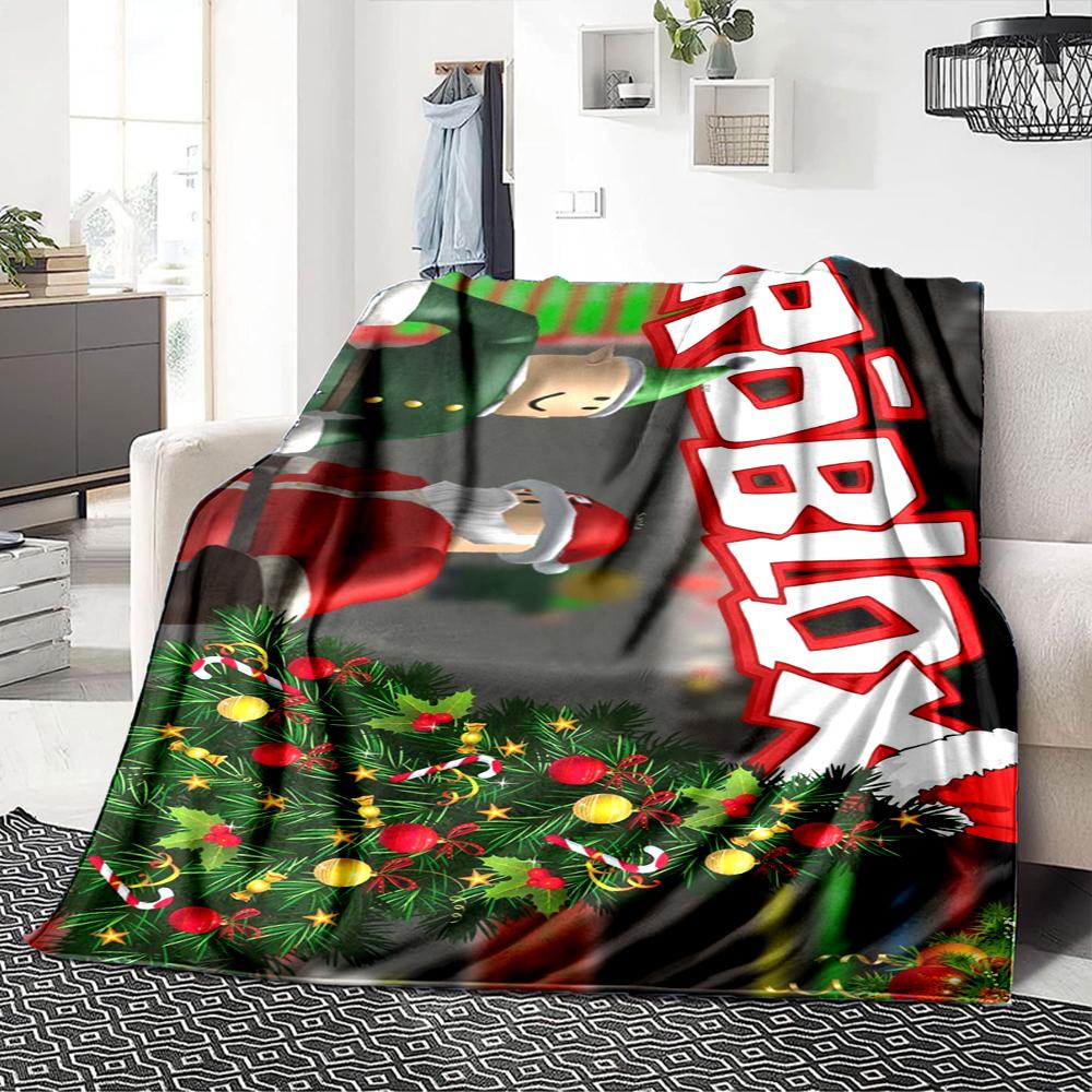 1Pc Elf Shelf Roblox Blanket Soft Throw Blanket For Home Bedroom Bed Sofa Travel Office Solid Christmas Blanket