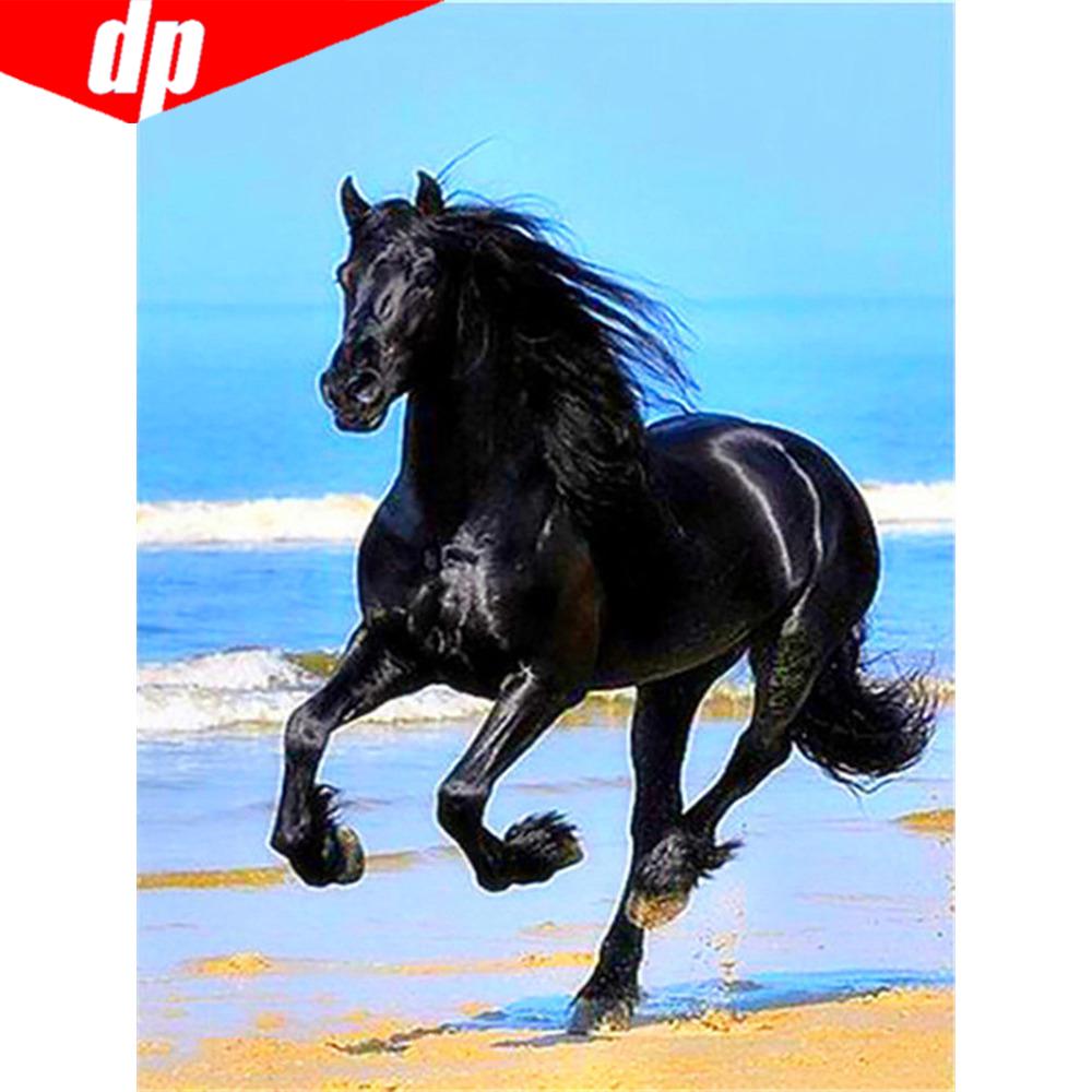 5D DIY Diamond Painting Full Round Animal Horse Diamond Mosaic Embroidery Rhinestone Picture