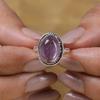 Amethyst Gemstone Ring, Handmade Designer Ring, Statement Ring, Oval Ring, Unisex Gift, Silver Jewelry, 925 Sterling Silver